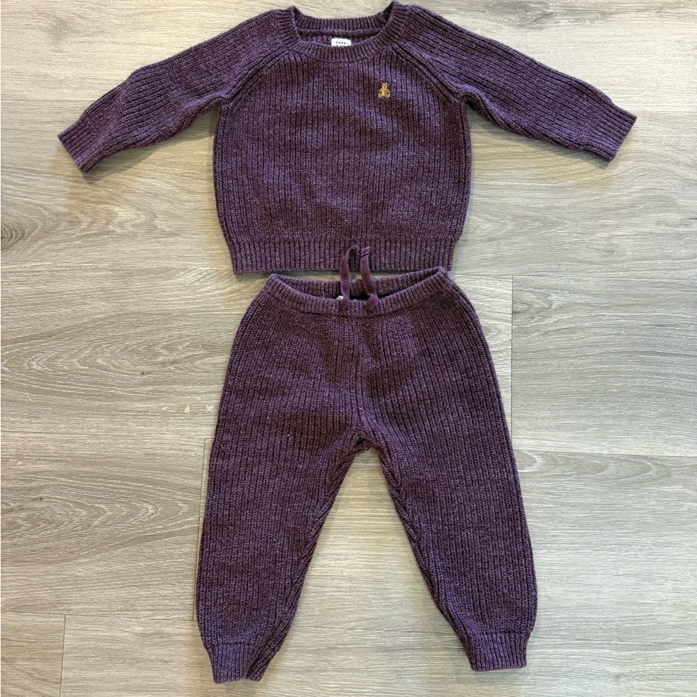 GAP sweater outfit set in plum purple